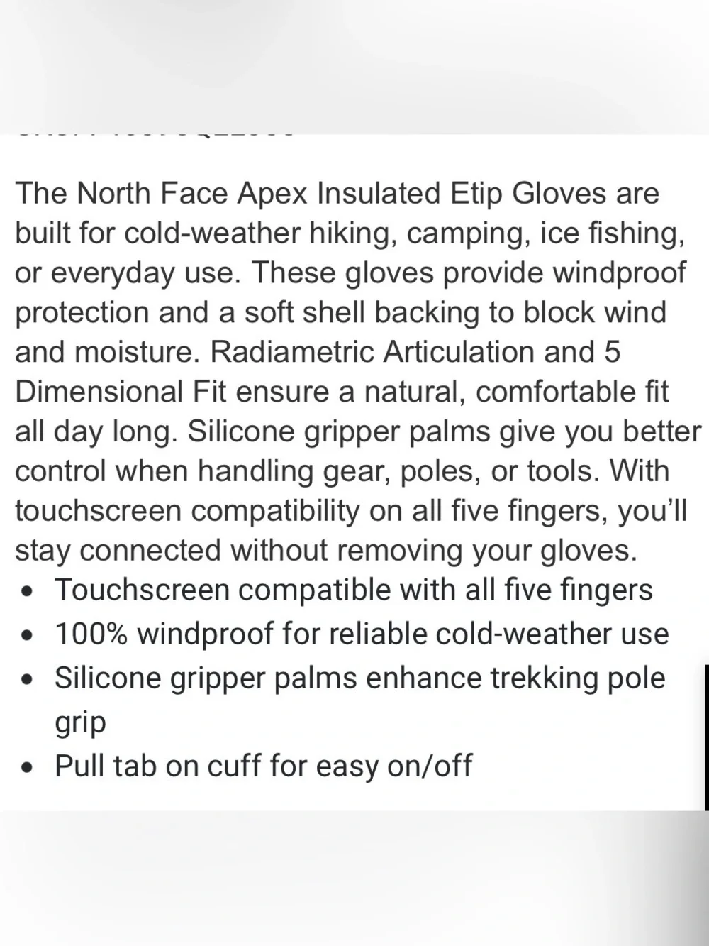 THE NORTH FACE➕NWT Apex Insulated Etip Gloves